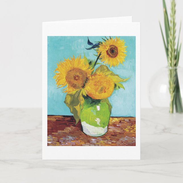 Tarjeta Tres girasoles, Van Gogh (Anverso)
