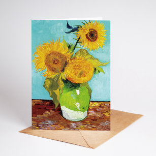 Tarjeta Tres girasoles   Vincent Van Gogh