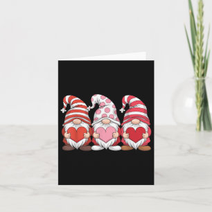 Tarjeta Tres Gnomes Con Día de San Valentín Del Corazón Pa