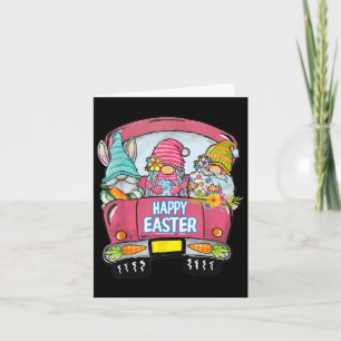 Tarjeta Tres Gnomes En El Huevo De Camión Feliz Día De Pas