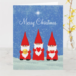 Tarjeta Tres Gnomos de Navidad
