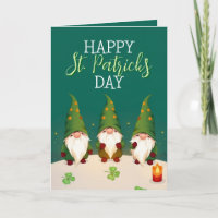 Tres Gnomos Festivos Tréboles Día de San Patricio