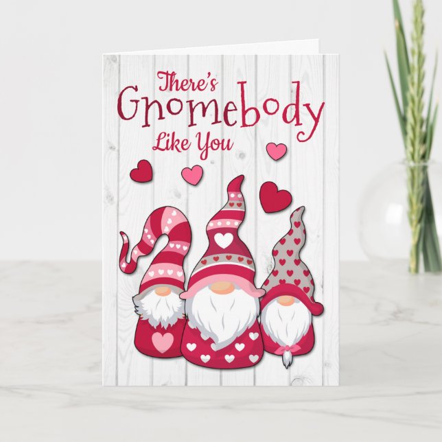 Tarjeta Tres gnomos para El día de San Valentín (Anverso)