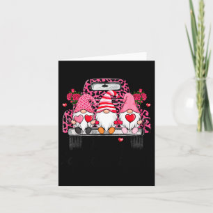 Tarjeta Tres Gnomos Y Camión De Leopardo Feliz Día De San 