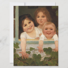 Tarjeta Tres hijos en la ventana