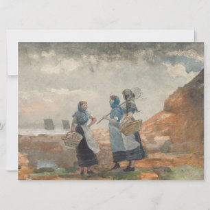 Tarjeta Tres muchachas pescadoras (en Tynemouth, Northumbe