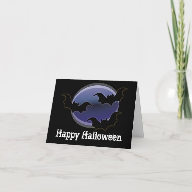 Tarjeta Tres murales: Feliz Halloween (Anverso)