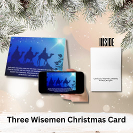 Tarjeta Tres Navidades de Wisemen Blue Star