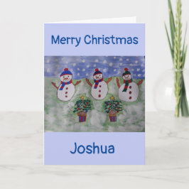 Tarjeta Tres Navidades Navidades Snowmen