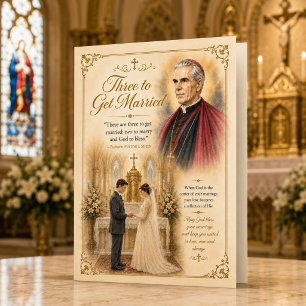 Tarjeta Tres para casarse Bendiciones de boda católica