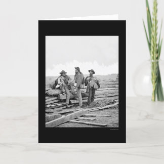 Tarjeta Tres presos confederados en Gettysburg 1863