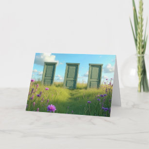 Tarjeta Tres puertas cerradas para pensar en ti