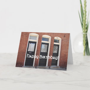 Tarjeta ¡Tres Puertas, Feliz Cumpleaños!