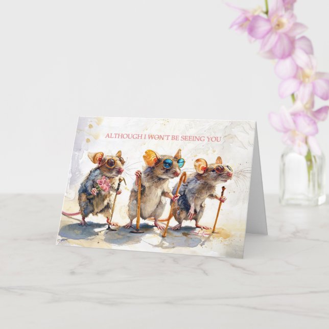 Tarjeta Tres ratones ciegos Cumpleaños Delight (Orquídea)