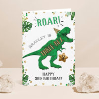 Tres Rex Dinosaurio Tercer Cumpleaños