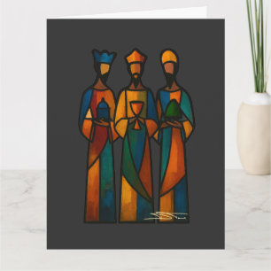 Tarjeta Tres Reyes Magos abstractos