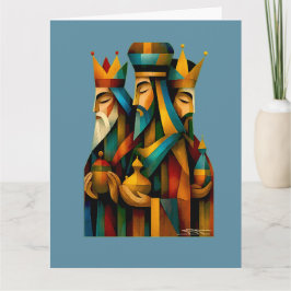 Tarjeta Tres Reyes Magos Arte Abstracto de la Natividad