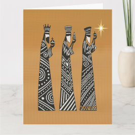 Tarjeta Tres Reyes Magos Navidad Natividad en Blanco y Neg