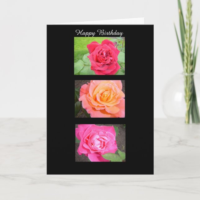 Tarjeta Tres Rosas Impresionantes (Anverso)