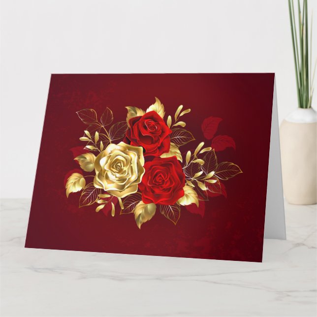 Tarjeta Tres Rosas Joyas (Anverso)