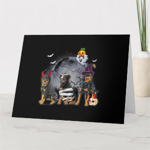 Tarjeta Tres Rottweilers Satan Mami Bruja Coste Halloween