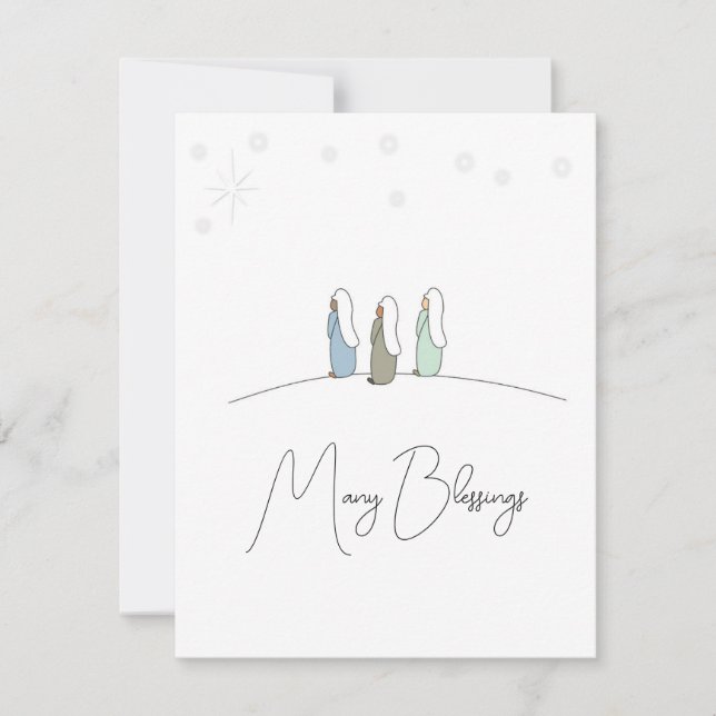 Tarjeta Tres sabios Navidades, planos (Anverso)