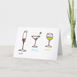 Tarjeta Tres Stooges de Bebidas de Dibujos Animados Tarjet
