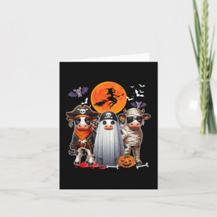 Tarjeta Tres vacas vacas coquetas piratas boo momia Hallow
