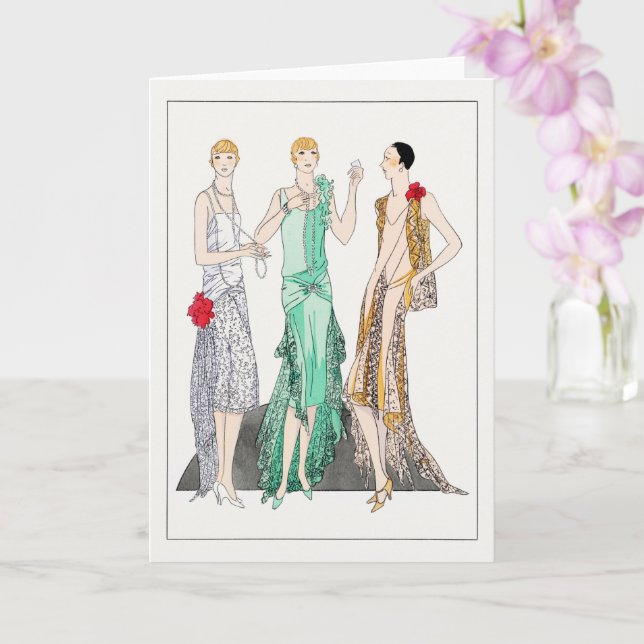 Tarjeta Tres vestidos de noche con encaje de Racine