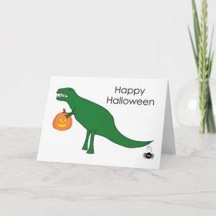 Tarjeta Trex Dinosaur Halloween