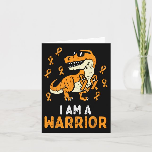 Tarjeta Trex Naranja Ribbon Im A Warrior Leukemia Concienc (Anverso)