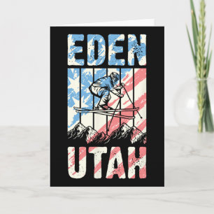 Tarjeta Tri de Montaña con Estilo Retro en Eden Utah