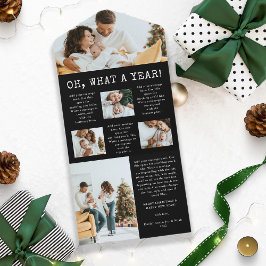 Tarjeta Tri-Fold de vacaciones para familias negra