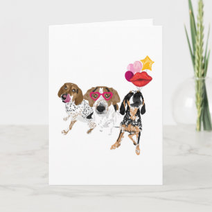 Tarjeta Tríada del Coonhound de San Valentín