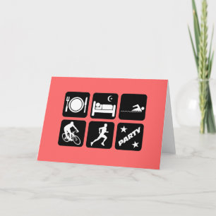 Tarjeta Triatlón divertida