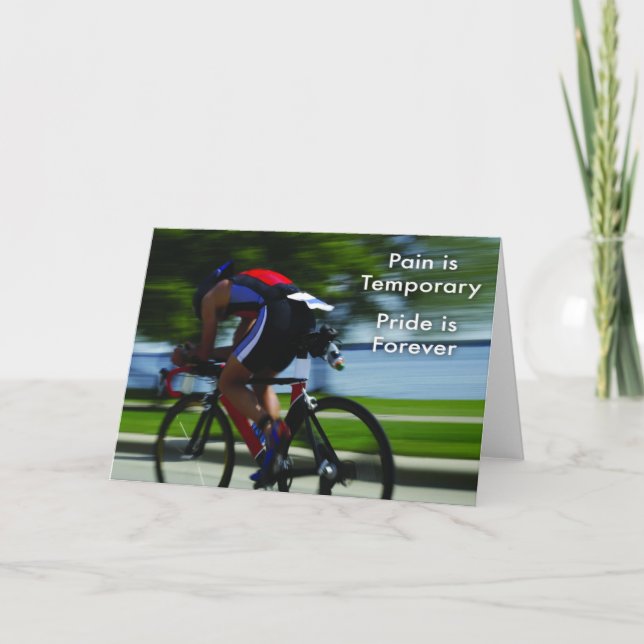 Tarjeta Triatlón - El dolor es temporal (Anverso)