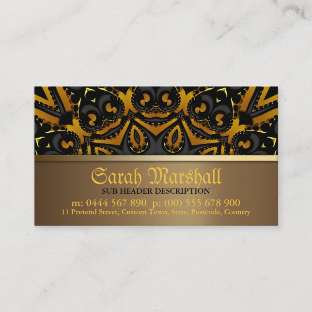 Tarjeta tribal de negocios Batik Black and Burt Go (Anverso)