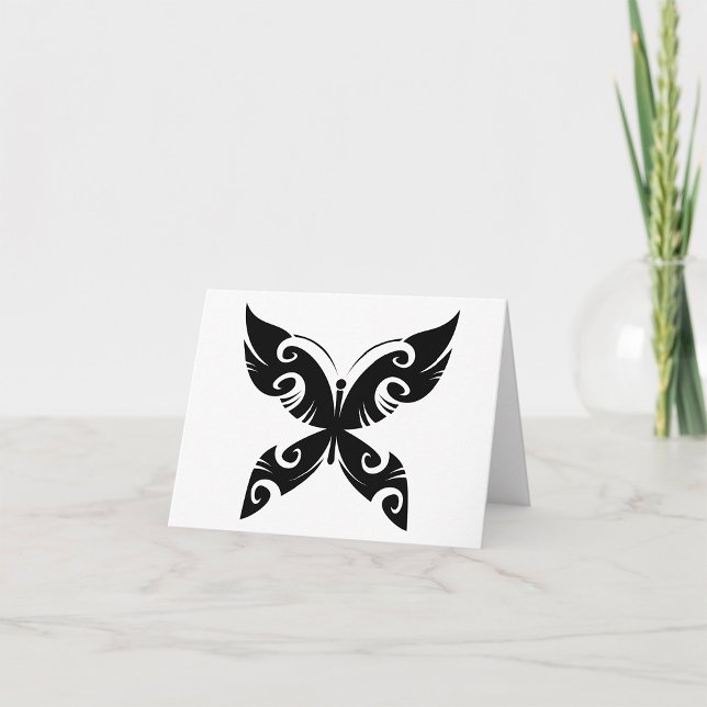 Tarjeta Tribal Mariposa Tattoo Negrita Estilo de tinta neg (Subido por el creador)
