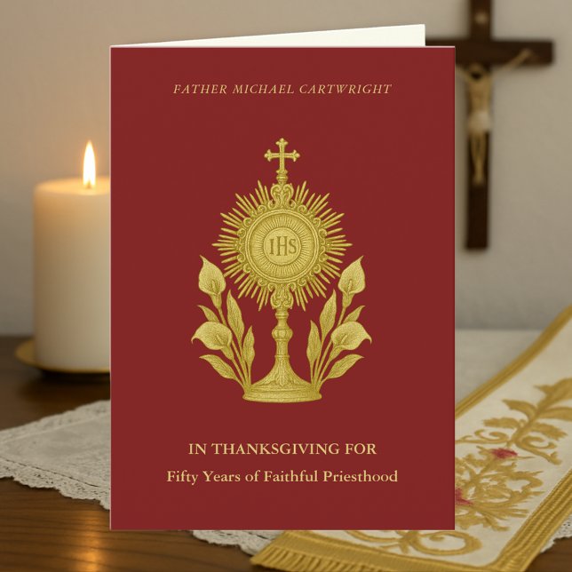 Tarjeta Tributo al 50° Aniversario del sacerdote Monstranc (Subido por el creador)