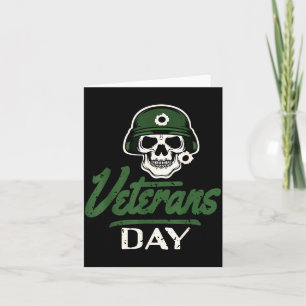 Tarjeta Tributo al casco de cráneo del día de los veterano
