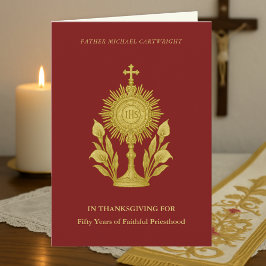Tarjeta Tributo al Sacerdote de la Custodia Dorada en su 5