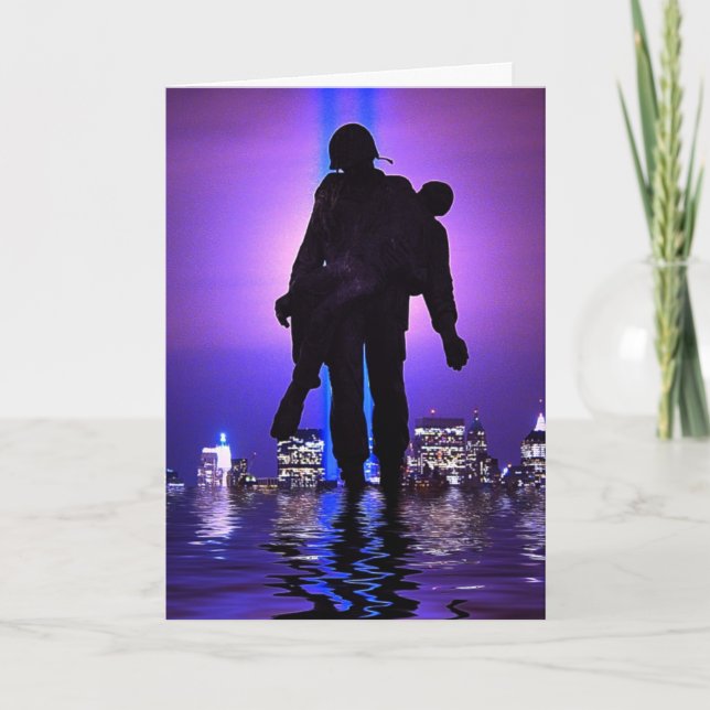 Tarjeta Tributo del World Trade Center en luz (Anverso)