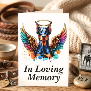 Tarjeta Tributo Memorial Doberman Angel Perro Puente Arcoí