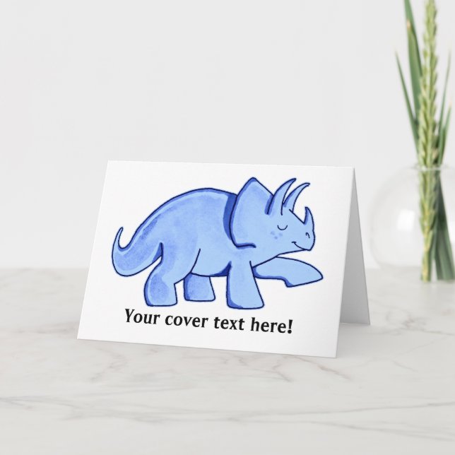 Tarjeta Triceratops azul (Anverso)