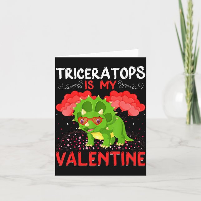 Tarjeta Triceratops Is My Valentine Funny Triceratops Vale (Anverso)