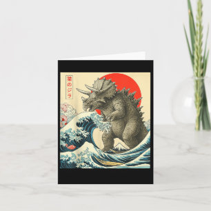 Tarjeta Triceratopszilla Triceratops Arte Japonés Divertid