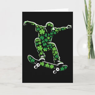 Tarjeta Triciclos Shamrocks Niños Hombres Día de San Patri