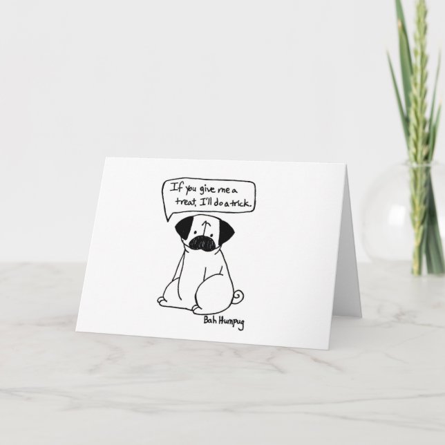 Tarjeta Trick and Treat Pug (Anverso)