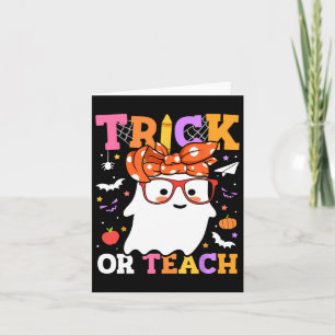 Tarjeta Trick O Enseñar A Los Maestros Feliz Fantasma De H