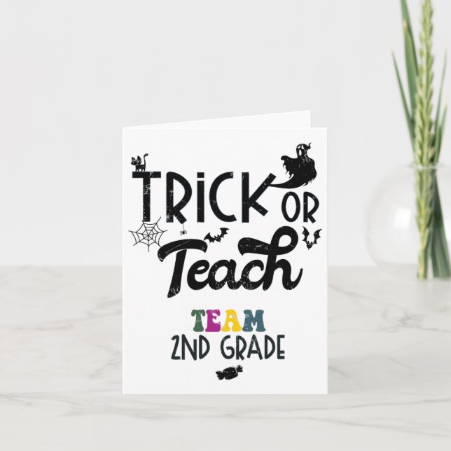Tarjeta Trick O Enseñar Segundo Grado Halloween De Segundo (Anverso)